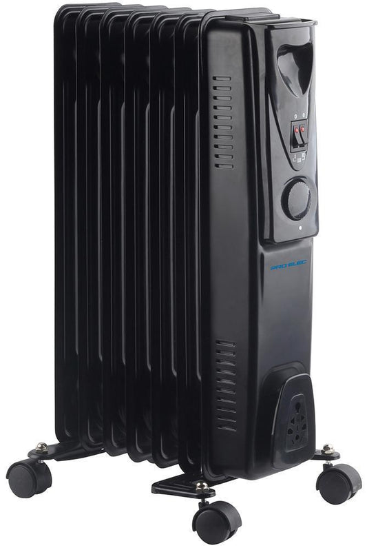 1.5kW 7 Fin Oil Filled Radiator, Black - PELL0206-UK