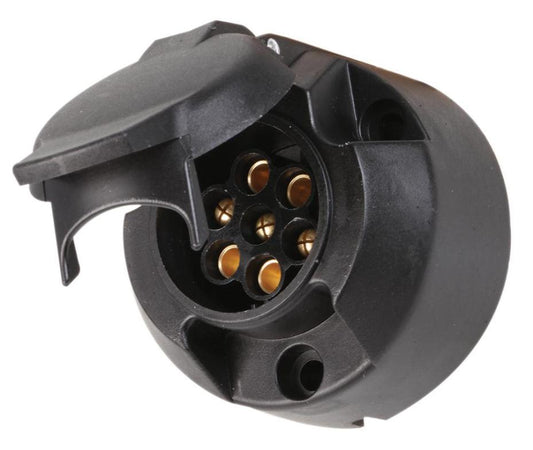 12N 7 Pin Towing Socket, Plastic, No Cut-Out - A0051