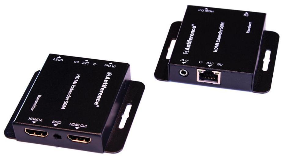 1080p Full HD over Cat6 HDMI Extender with IR & HDMI Loop, 50m - HDMIE50P