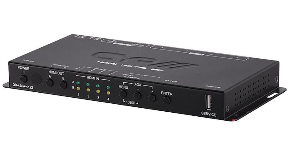 4x2 HDMI Matrix Switch with Scaled & Bypass Output 4K/6G - OR-42SA-4K22