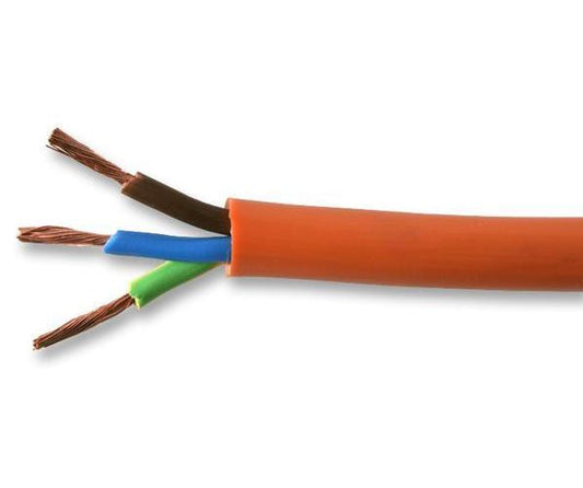 1.00mm2 3183Y 3-Core Mains Cable, 10A, Orange, 25m - PEL01083