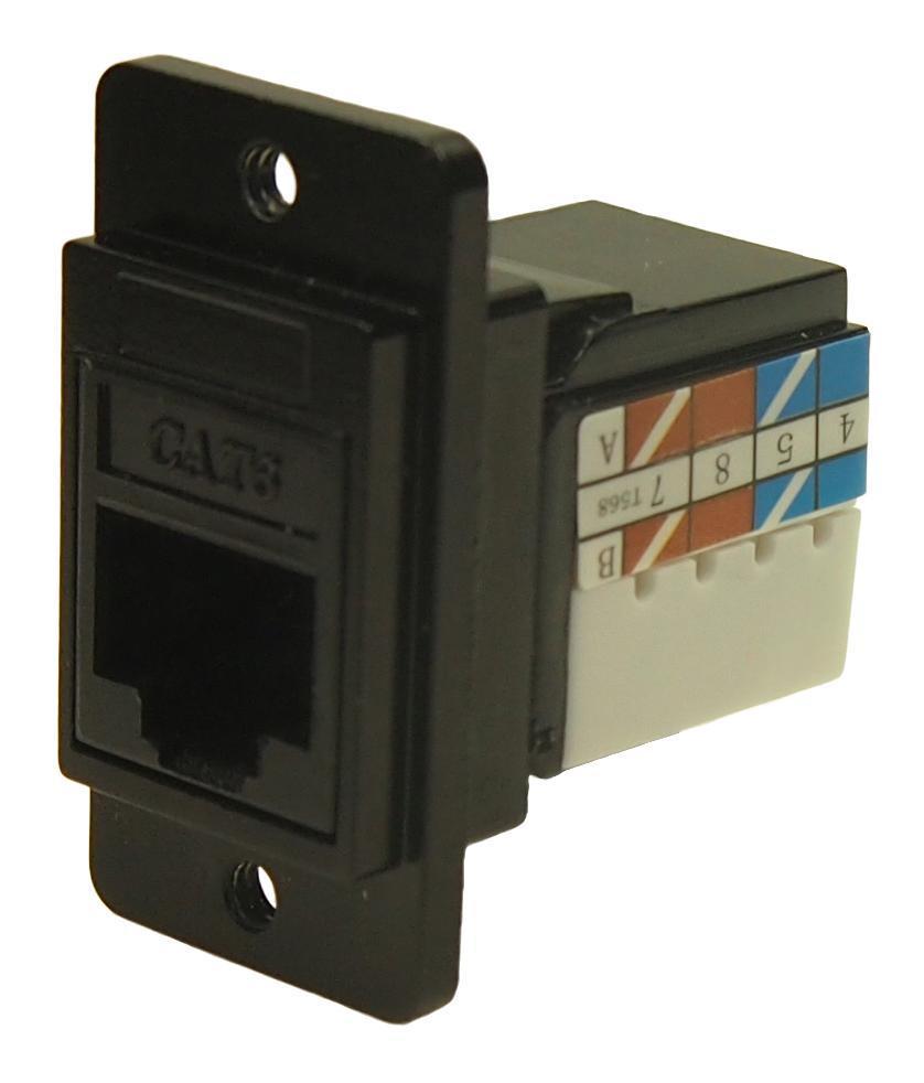 Dual Entry Slim RJ45 CAT 6 to IDC Feedthrough Connector, Black, Metal ...