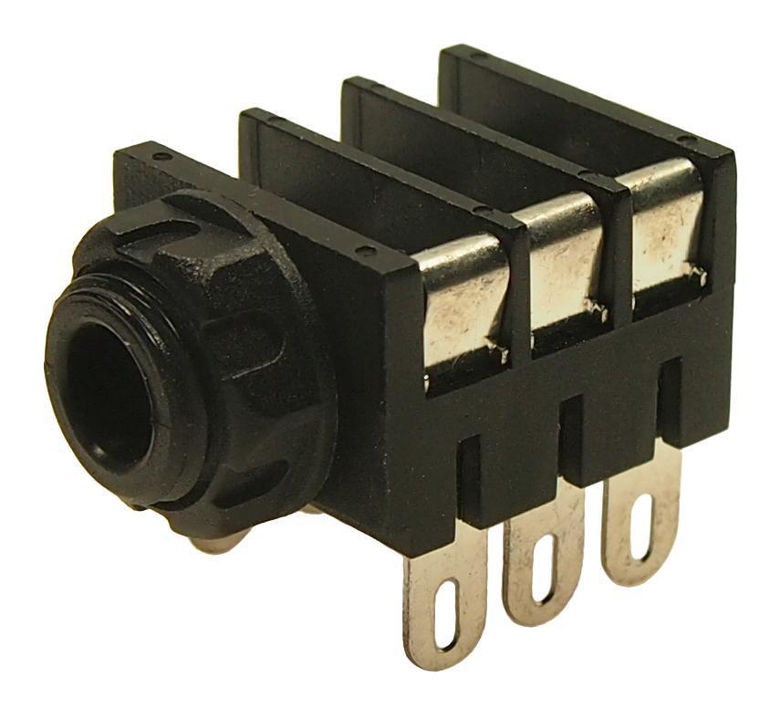 6.35mm, 1/4" Panel Mount Stereo Jack Socket, Switched - FCR1272