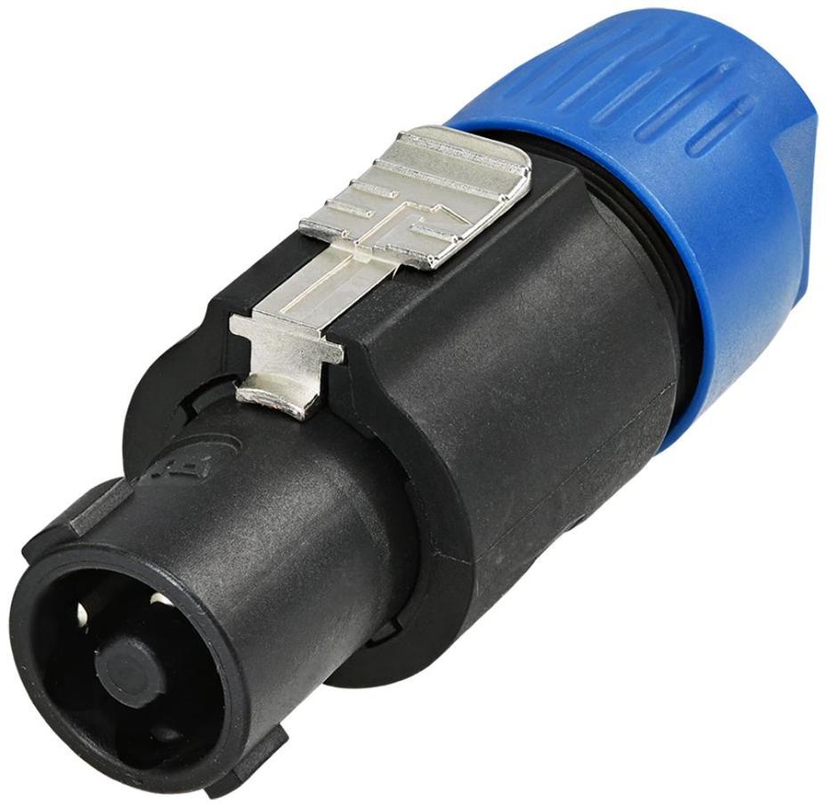 4 Pole Loudspeaker Cable Connector, Latch Lock, Blue - RLS4FC