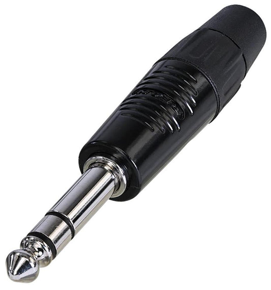 6.35mm 1/4" Stereo Jack Plug, Nickel, Tin Plated Contatcs - RP3C-BAG