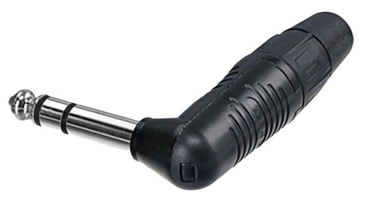 6.35mm 1/4" Stereo Jack Plug, Nickel, 90 Degree, Tin Plated Contatcs - RP3RC-BAG