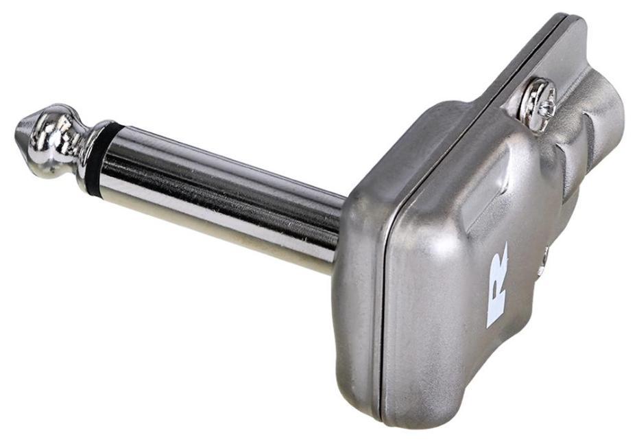 6.35mm, 1/4" Pan Head Mono Jack Plug, Right Angle, 90 Degree, Nickel - RP2RCF