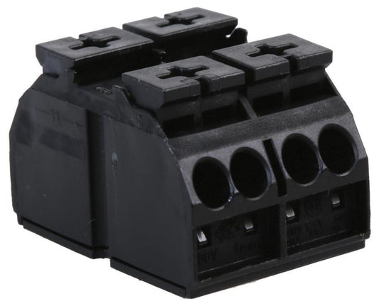 4 Conductor Chassis Mount Terminal Strip, 20AWG to 12AWG, 32A, 2 Pole - 862-552