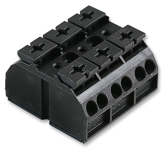4 Conductor Chassis Mount Terminal Strip, 20AWG to 12AWG, 32A, 3 Pole - 862-503