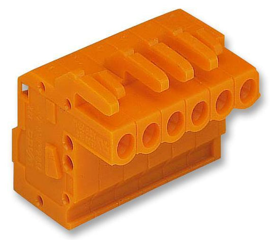 6 Pole Pluggable Female Connector Socket, Cage Clamp, 2.5mm2, 5.08mm Pitch - 231-306/026-000