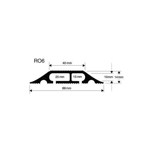 PRO POWER - RO6 1M BLK - CABLE PROTECTOR FLOOR COVER RUBBER DUAL PROFILE 1M BLK