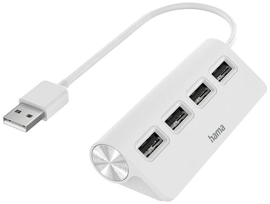 4 Port USB 2.0 Desktop Hub, White - 00200120