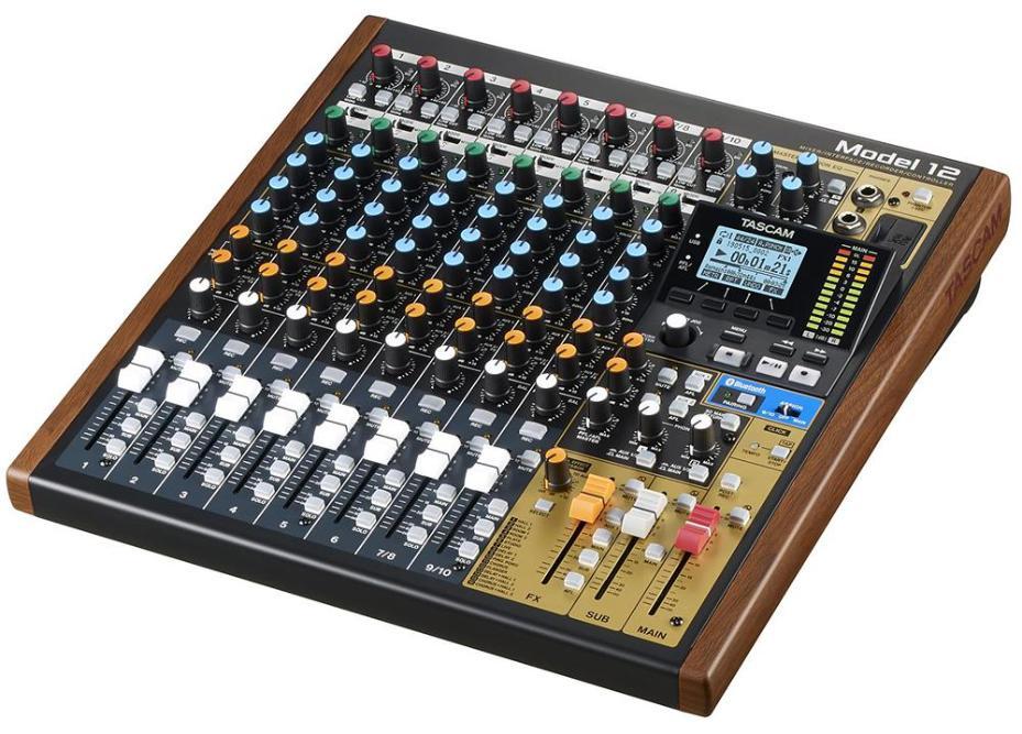 10 Channel Analog Mixer with 12 Track Digital Recorder, USB & BT - MODEL 12