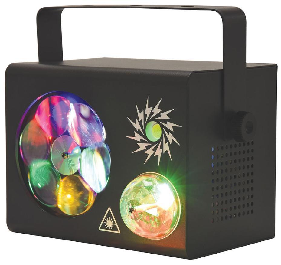 50W LED RGBPYW Gobo + Effect Ball & Laser Fixture - GOBO FIREFLASH