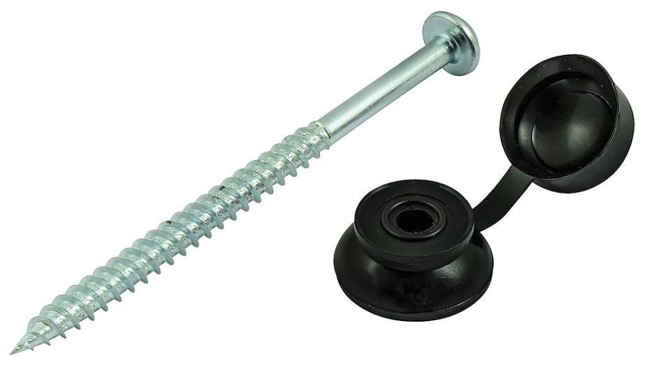 5mm x 80mm Corrugated Sheet Fixings, Black - 50 Pack - CSFB