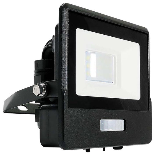 10W LED Floodlight with PIR, 4000K, 735lm, Black, IP65 - VT-118S-B 20257