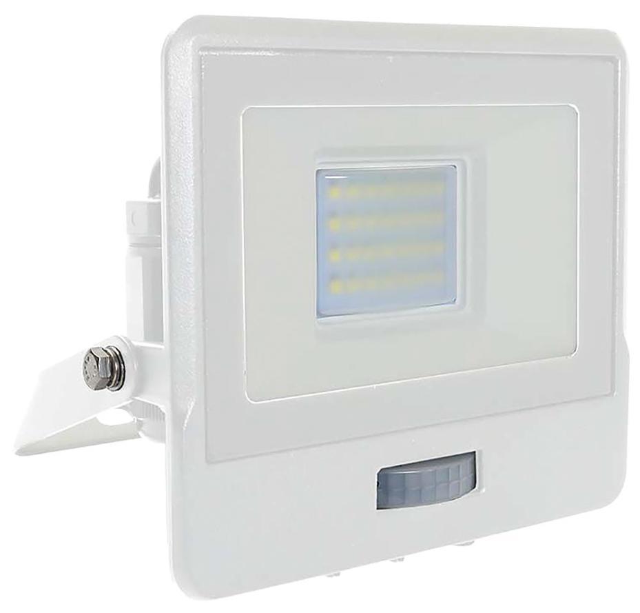 20W LED Floodlight with PIR, 6500K, 1510lm, White, IP65 - VT-128S-W 20273