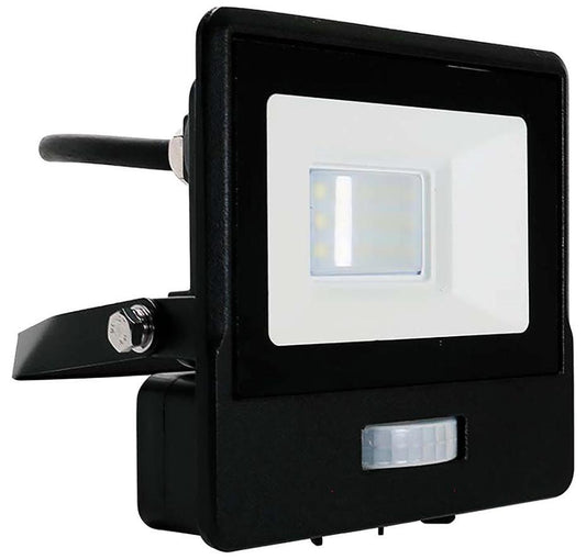 10W LED Floodlight with PIR, 4000K, 735lm, Black, IP65 - VT-118S-1-B 20281