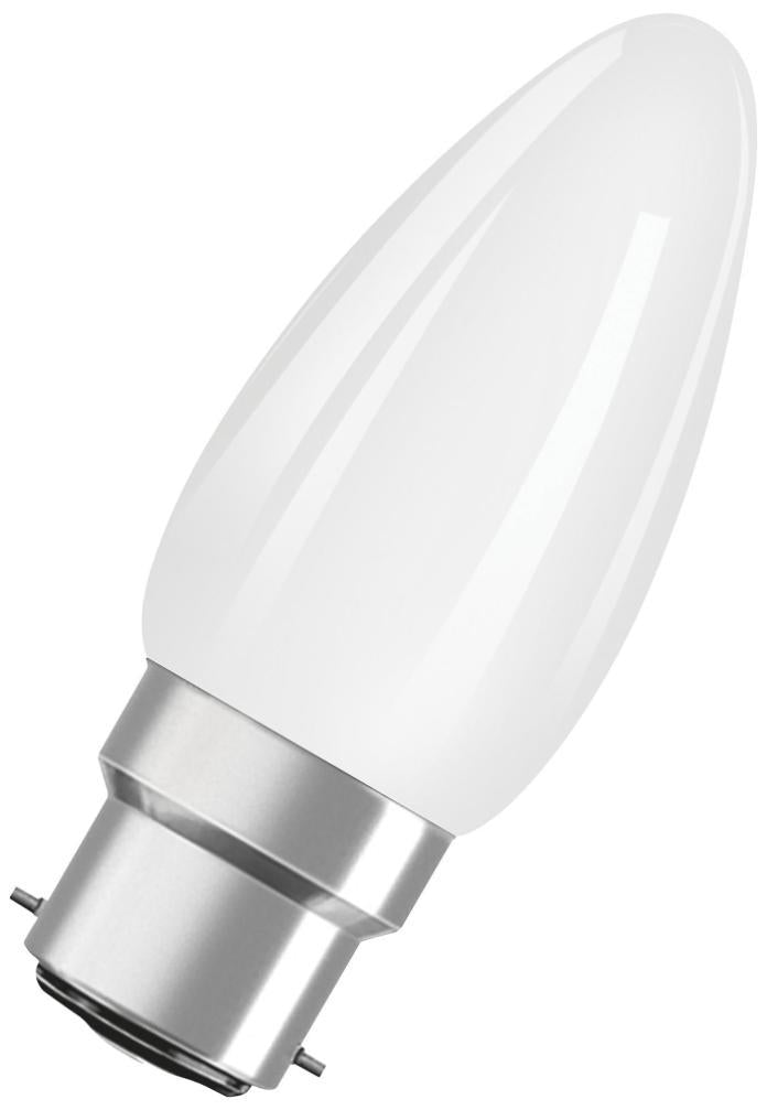 4.8W LED Frosted Candle Bulb, B22d, 2700K, 470lm - 4058075590755