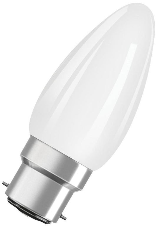 4.8W LED Frosted Candle Bulb, B22d, 2700K, 470lm - 4058075590755
