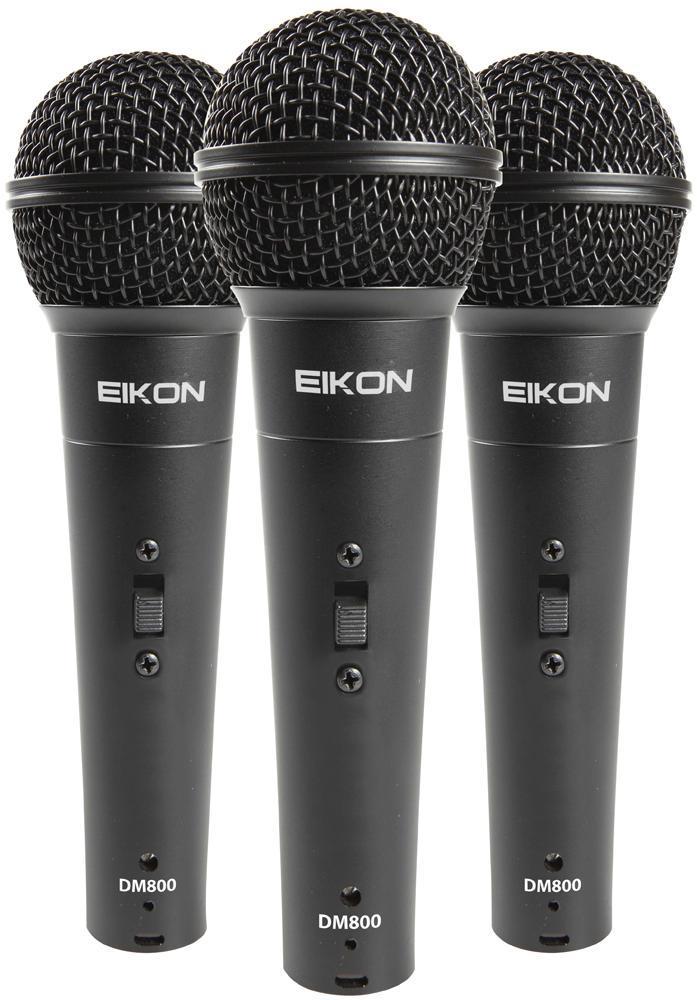 3x Dynamic Cardioid Vocal Microphones Pack - DM800COLORKIT