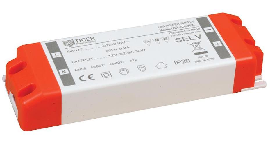 12V, 2.5A, 30W, Constant Voltage LED Driver - TGR-12V-30W