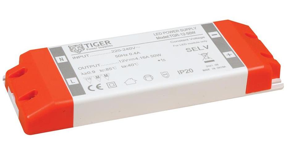 12V, 4.16A, 50W, Constant Voltage LED Driver - TGR-12V-50W