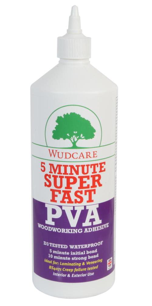 5 Minute Superfast PVA Waterproof Woodworking Adhesive, 1L - WCFPVA1000