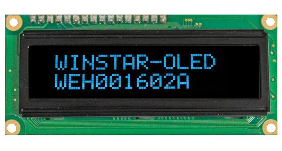 OLED Display Module, 16 x 2 Character, Blue, Passive Matrix, SPI, 5V ...