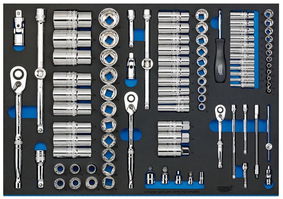 1/4", 3/8" & 1/2" Ratchet & Socket Set, 96 Piece - 63539