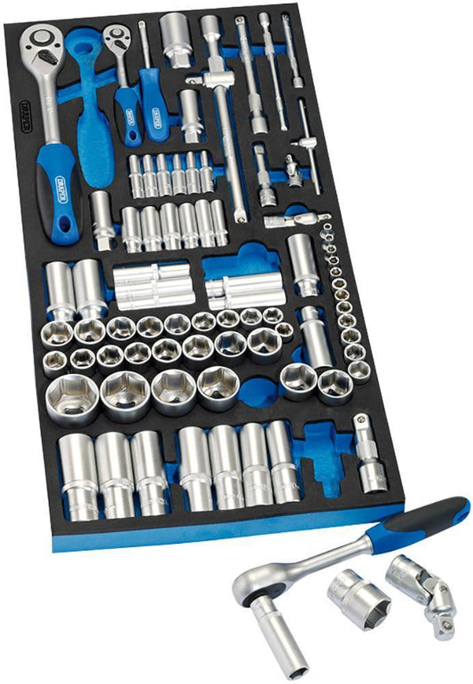 1/4", 3/8" & 1/2" Ratchet & Socket Set, 84 Piece - 63540