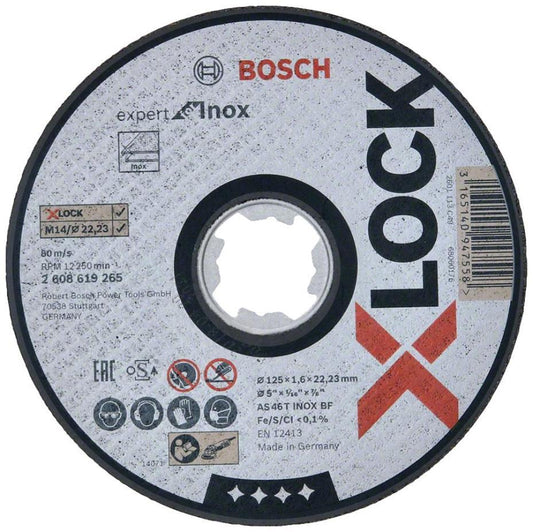 5" (125mm x 1.6mm x 22.23mm) Angle Grinder X-LOCK Expert for Inox Cutting Disc - 2608619265