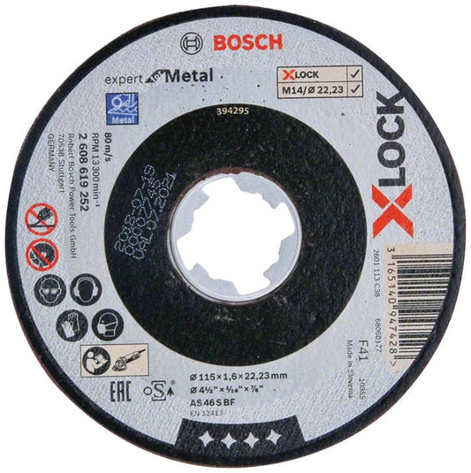 4 1/2" (115mm x 1.6mm x 22.23mm) Angle Grinder X-LOCK Expert for Metal Cutting Disc - 2608619252