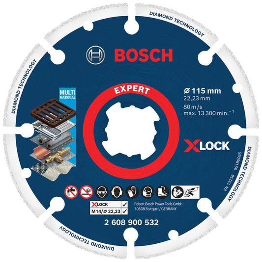 5" (125mm x 22.23) Angle Grinder X-LOCK Expert for Metal Diamond Cutting Disc - 2608900533