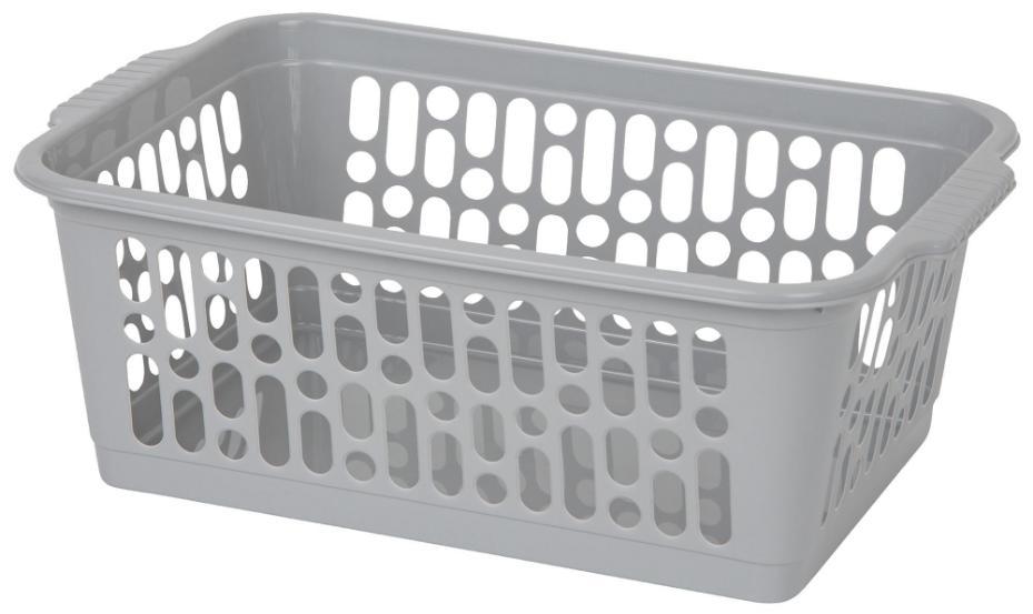 4.3L Medium Handy Storage Basket, Cool Grey - 105mm x 195mm x 295mm - 30532