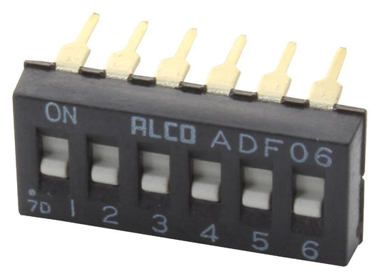 6 DIP / SIP Slide Actuator Switch, SPST, 24V - ADF0604HL