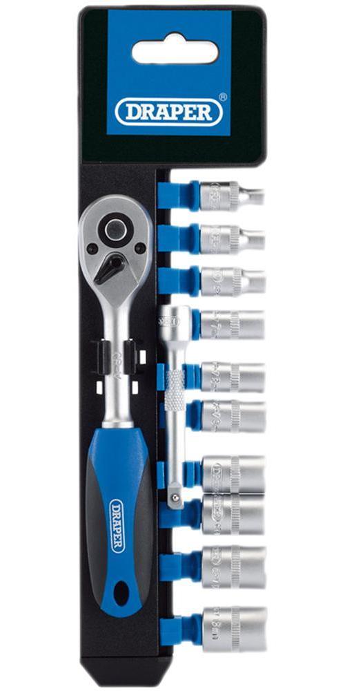 1/4" Square Drive Socket &  Ratchet Set, 12 Piece - 16369