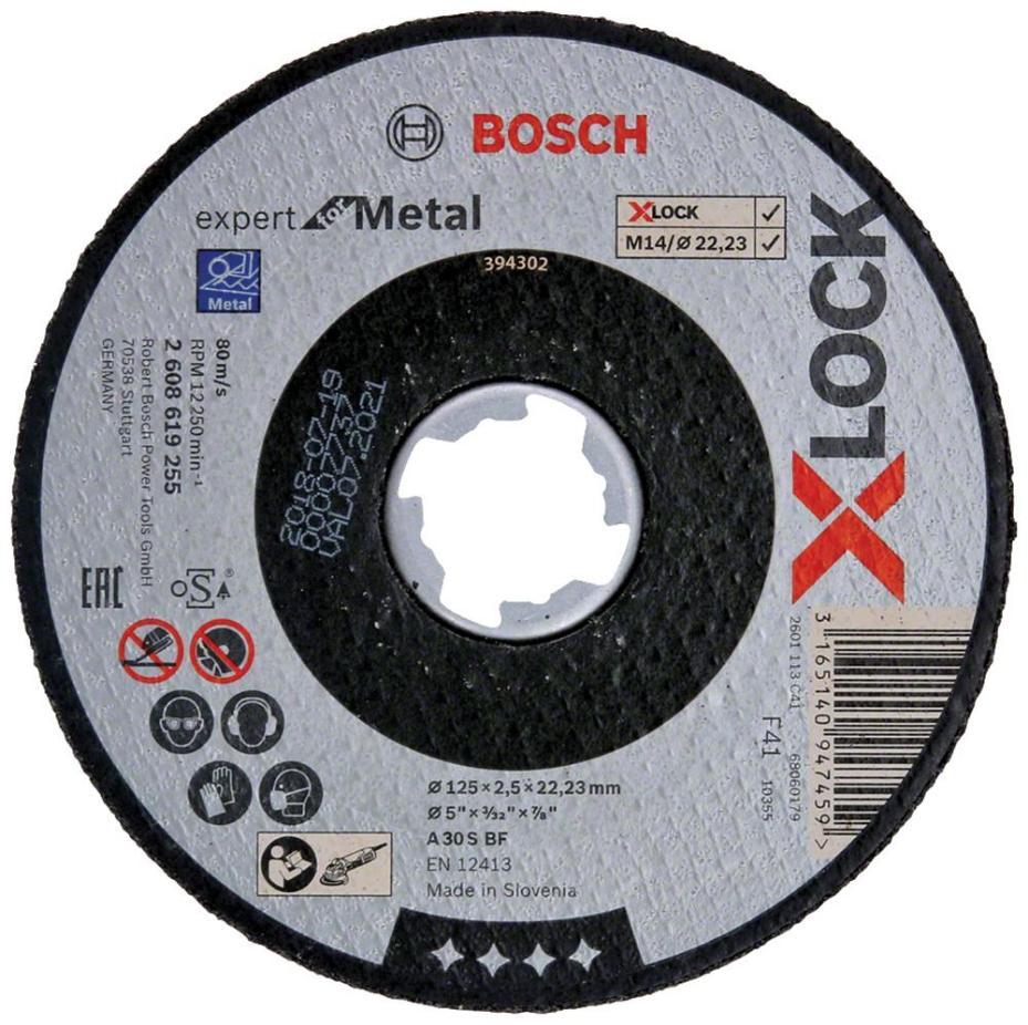 5" (125mm x 2.5mm x 22.23mm) Angle Grinder X-LOCK Expert for Metal Cutting Disc - 2608619255