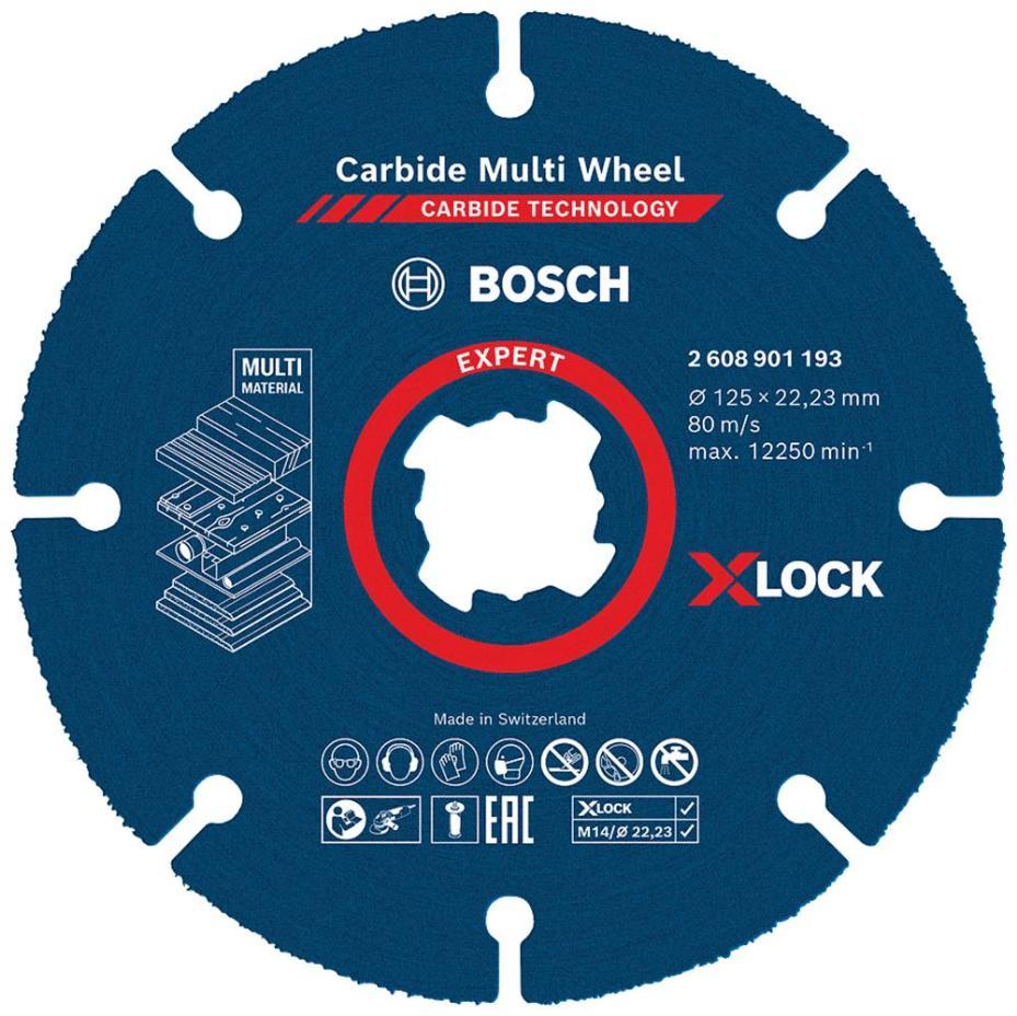 5" (125mm x 22.23mm) Angle Grinder X-LOCK Expert Carbide Multi-Material Cutting Disc - 2608901193