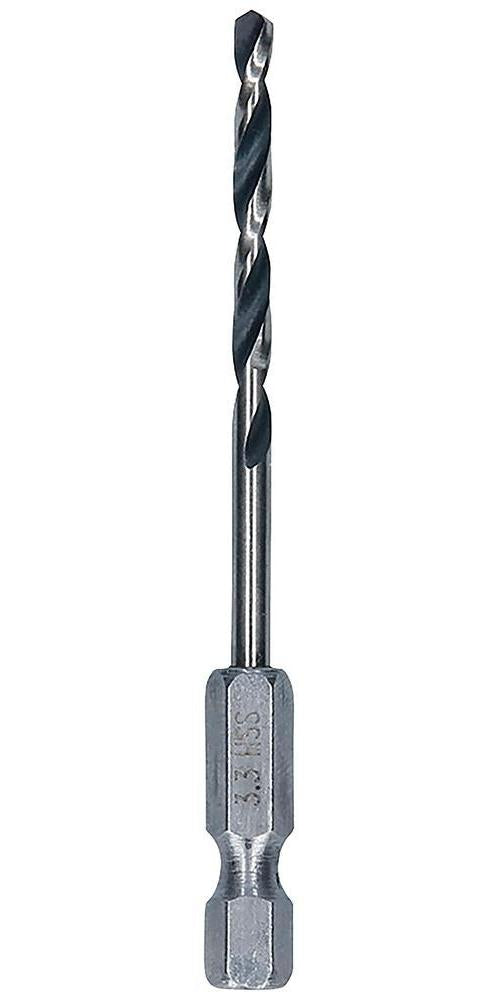 3.3mm x 75mm HSS Twist PointTeQ Drill Bit with Hex Shank - 2608577521