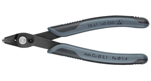 5.5" (140mm) Burnished Steel ESD Precision Electronic Super Knips® Cutters XL - 78 61 140 ESD