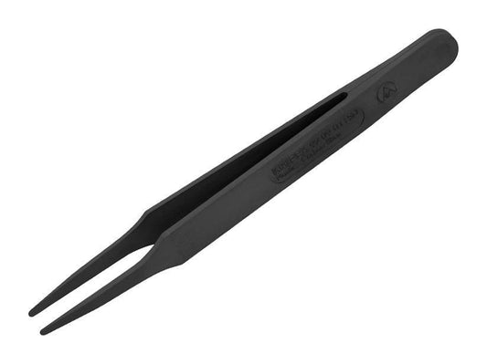 115mm ESD Carbon Fibre Reinforced Plastic Tweezers, Straight Round Tips - 92 09 01 ESD