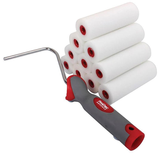 4" (100mm) Foam Mini Rollers & Frame, 10 Pack - PRRF001