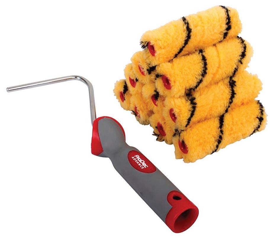 4" (100mm) Medium Pile Mini Rollers & Frame, 10 Pack - PRRF003