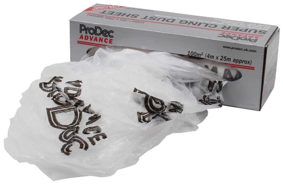 4m x 25m (13ft x 82ft) 100sqm Super Cling Polythene Dust Sheet Roll - ADPY008