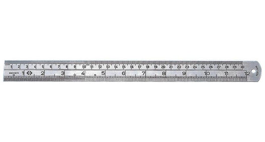12" (300mm) Stainless Steel Ruler with Hanging Hole - T3530 12