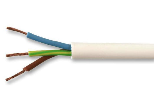 1.25mm 3183Y 3-Core Mains Cable, 13A, White, 100m - PELB1230