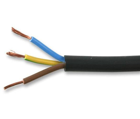 1.25mm 3183Y 3-Core Mains Cable, 13A, Black, 100m - PELB1231