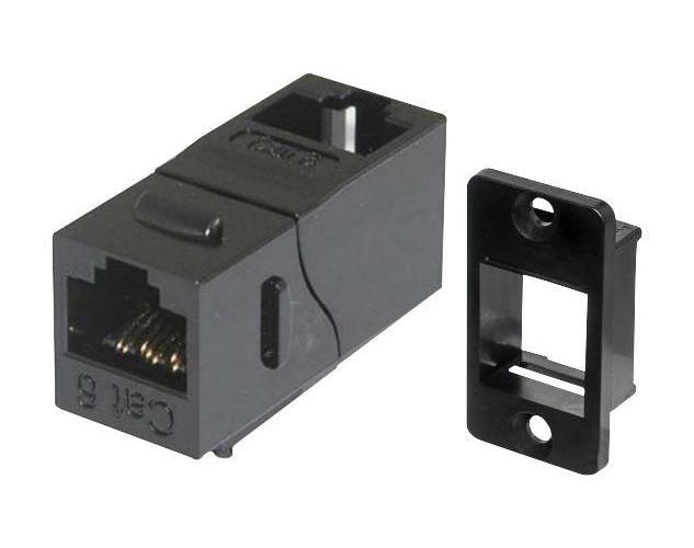 RJ45 Cat6a Straight Socket to RJ45 Cat6a 90 Degree / Right Angle Socke ...