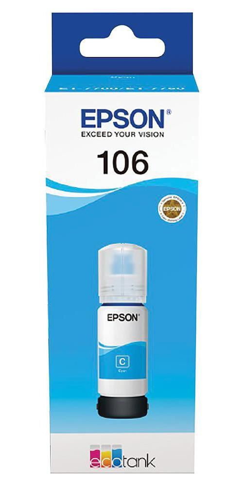 106 EcoTank Ink Refill Bottle, Cyan - C13T00R240
